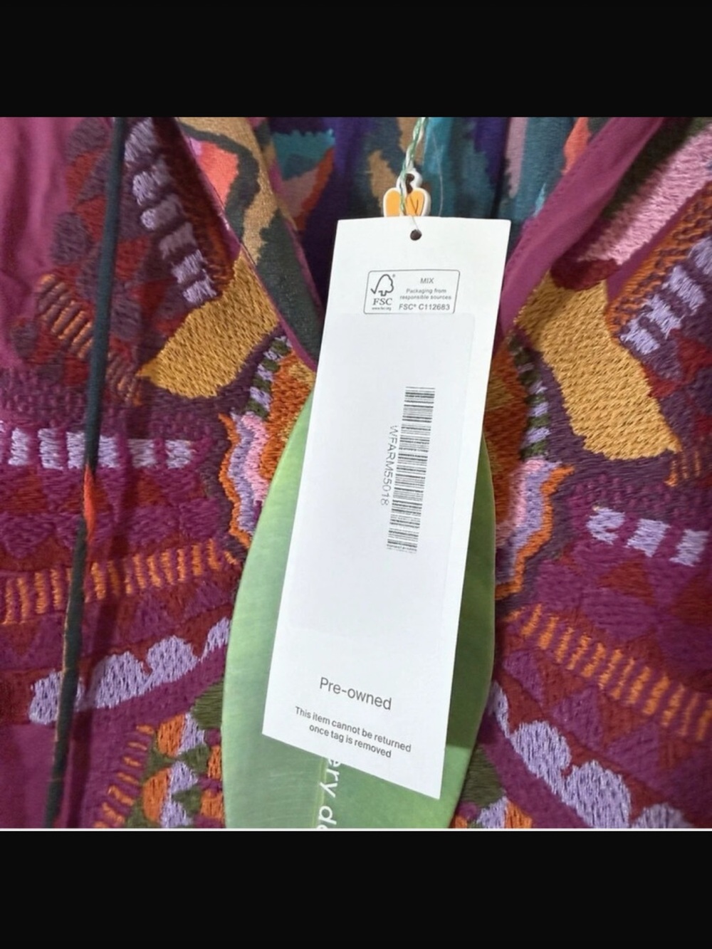 FARM RIO Dynamic Foliage Embroidered Maxi Dress Size XL - Picture 12 of 16